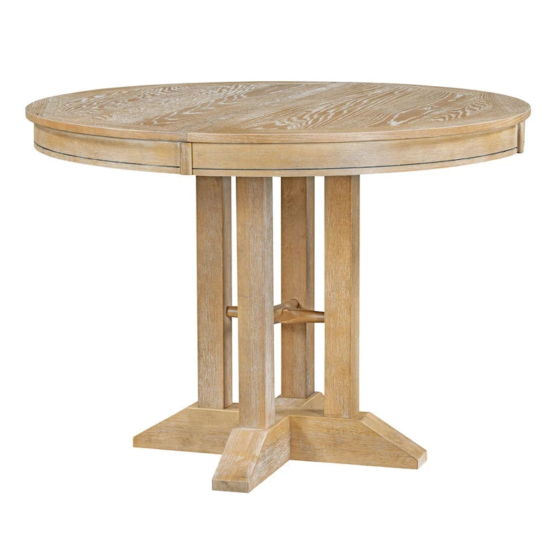 Table de salle à manger ronde extensible de style campagnard