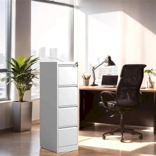 Classeur métallique vertical à 4 tiroirs avec serrure pour bureau à domicile
