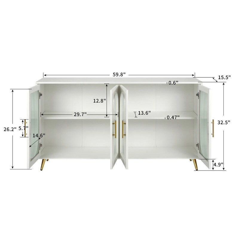 Buffet de style Mid-Century Modern de 151,9 cm de large