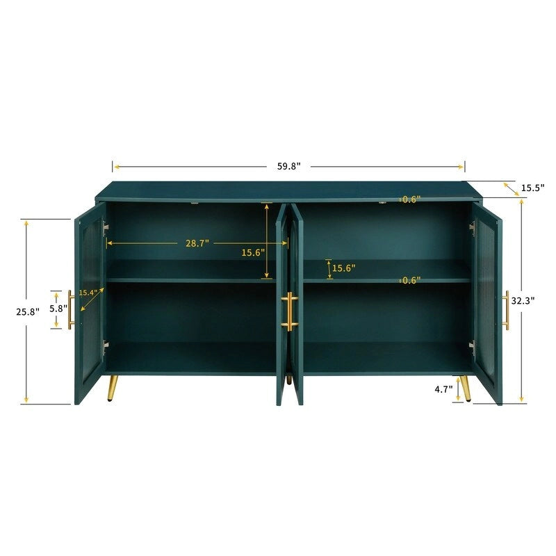 Buffet de style Mid-Century Modern de 151,9 cm de large