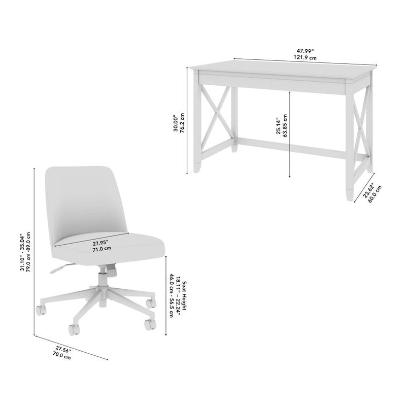 Ensemble bureau et chaise de 122 cm de large x 61 cm de profondeur
