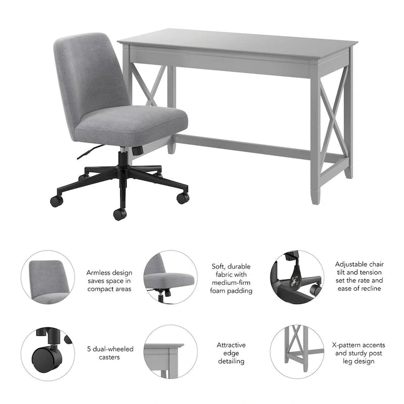 Ensemble bureau et chaise de 122 cm de large x 61 cm de profondeur