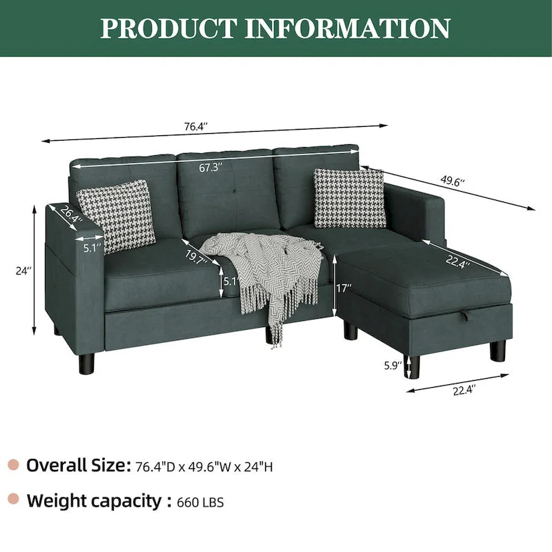 Canapé modulaire convertible, canapé d'angle