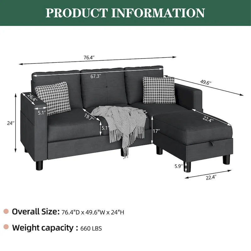 Canapé modulaire convertible, canapé d'angle